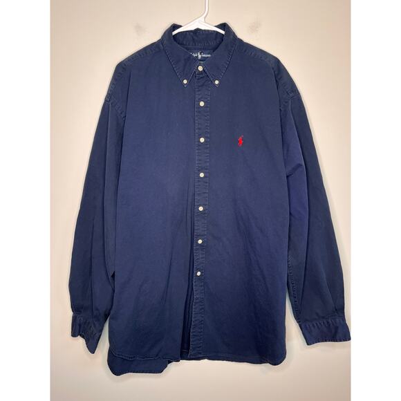 Ralph Lauren Navy Blue Blaire Capsule Corporate Old Money Oxford Shirt XXL - Picture 1 of 4